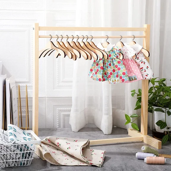 Assemblable Solid Wood Pets Clothing Hanger Rack Puppy Closet Storage Shelf Rack