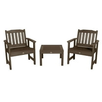 Highwood 3-pc Lehigh Garden Chair Set with 1 Square Side Table - Outdoor, Eco-friendly, Synthetic Wood