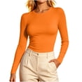 thumbnail image 2 of Diufon Long Sleeve Crop Tops for Women Crewneck Going Out Slim Fitted Basic Shirts Fall Fashion Base-Layer Shirts, 2 of 7