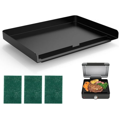 Griddle Plate for Ninja GR101 Sizzle Smokeless Indoor Grill, 14’’ Nonstick Flat-Top Griddle Plate for Ninja Sizzle Smokeless Grill Accessories with Griddle Cleaning Tool