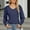Navy, variant on Womens V Neck Puff Long SleeveTunic Solid Blouses Fall Breathable Tops Ruffle Cuffs Dressy Casual T-Shirts