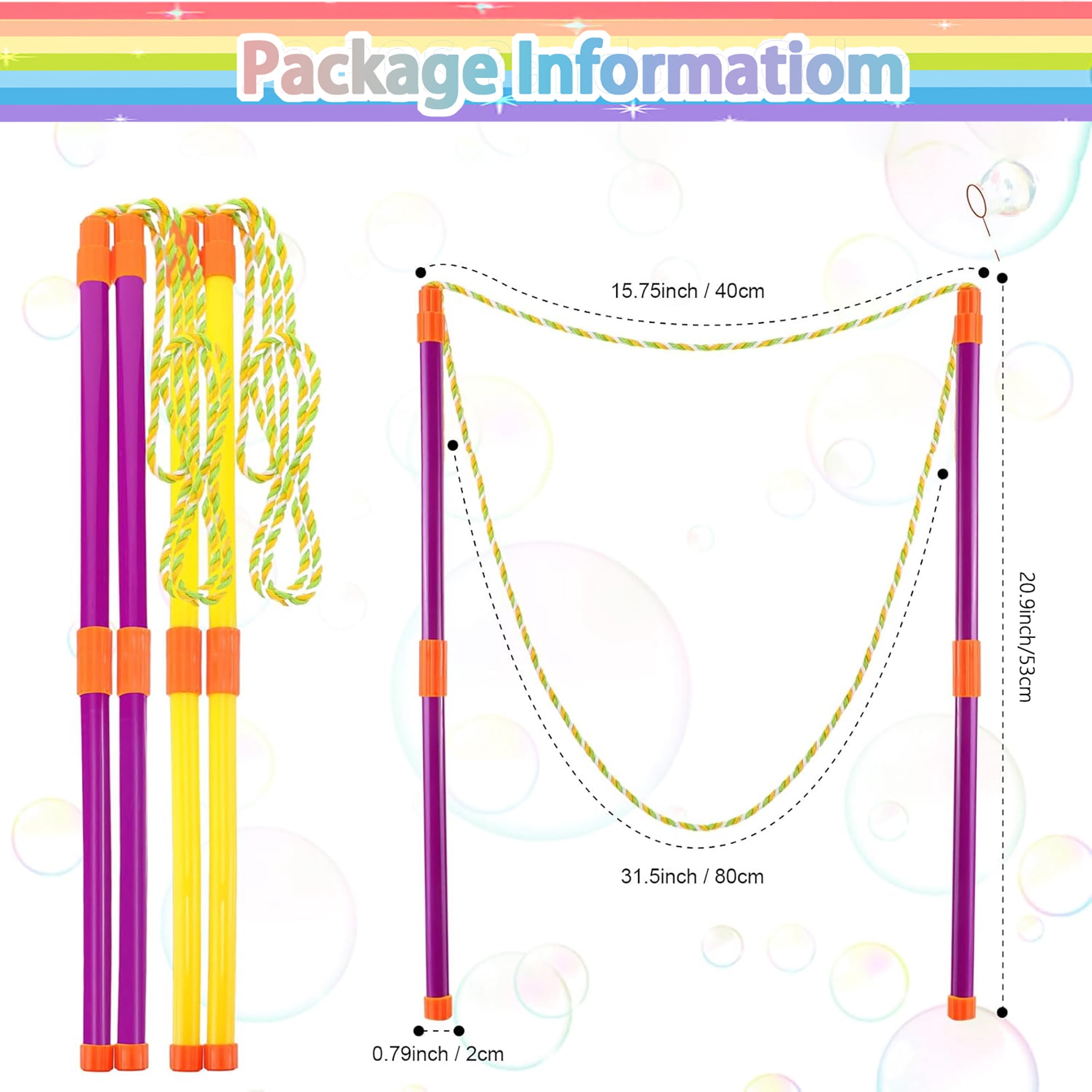 Big Bubble Wands Toys Set with Tray Bulk Funny Bubbles Maker Giant Bubble Wands, for Kids Toddlers Adults Summer Outdoor Activities Birthday Gifts Bubble Party Favors