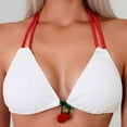 thumbnail image 6 of SwiftWear Cute Cherry Triangle Bathing Suits White 2 Piece Tie Side Bikini Swimsuit for Women M, 6 of 9