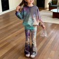 thumbnail image 2 of Ccpelsie Toddler Baby Girls Clothes Long Sleeve Shirt Top Flare Pants Cute Outfit Girl Fall Winter Clothes(Blue,5-6 Years), 2 of 8
