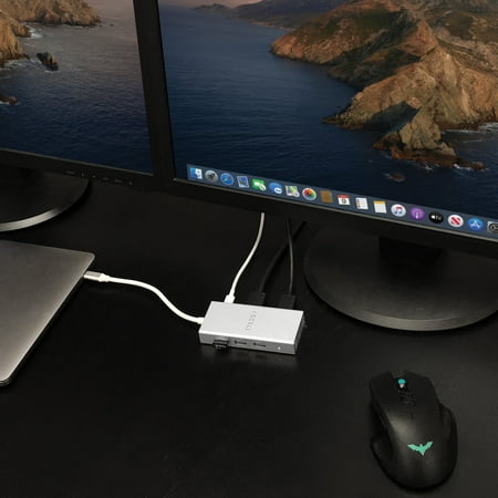 Accell - Air USB-C 4K Driver-Less Docking Station - Silver