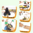 Wooden Train Set 80pcs with Dinosaur Train Tracks and Color Box for 3