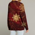 thumbnail image 4 of Women's Fashion Long Sleeve Christmas Print V-Neck Button Loose Cardigan Top, Knit Sweater for Casual Outfits and Comfort,Red,XL, 4 of 7