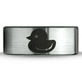 thumbnail image 2 of Tungsten Rubber Ducky Duck Band Ring 8mm Men Women Comfort Fit Brushed Gray Flat Cut Black Polished, 2 of 4