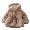 thumbnail image 1 of Gibobby Chamarra niñaChaqueta para niñas pequeñas, moda de otoño e invierno, chaquetas con capucha y cuello de lana para niños pequeños, chaquetas de lan(Caqui, 12-13 Años), 1 of 5