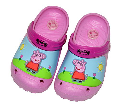 Peppa Pig Girls Pink Croc Sandals With 