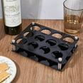 thumbnail image 5 of 1set 12 Hole Acrylic Shot Glass Holder Shot Glass Serving Tray for Bar Wine Shot Glasses Display 3 Rows Black Mini Wine Glasses Storage Organizer Rack for Party Pub Club Family Gathering, 5 of 7