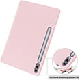 thumbnail image 6 of ELEHOLD Tri-Fold Folio Case for Samsung Galaxy Tab S10+ ,with Auto Wake/Sleep Kickstand Function Pen Holder Shockproof Protective Leather Cover, Pink, 6 of 10
