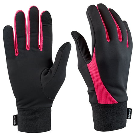 TrailHeads Elements Touchscreen Running Gloves - black / neon pink