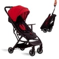 thumbnail image 1 of Lightweight Travel Stroller - Compact Umbrella Stroller for Airplane, One-Hand Folding Baby Stroller, Newborn Infant Stroller w/Adjustable Backrest/Footrest/Canopy/T-Shaped Bumper (red), 1 of 5