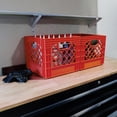 thumbnail image 4 of MIRAMAR Milk Crate, Stackable Plastic Storage Bin with Handles, 16 Qt, Red, 4 Pack, 4 of 5