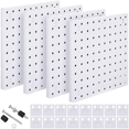 thumbnail image 1 of 4 Pieces Pegboard Wall Mount Display Pegboard Wall Panel Kits Pegboard Organizer Accessories, 2 Installation Methods, No Damage to The Wall for Garage Kitchen Bathroom Office, 1 of 9