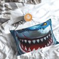 thumbnail image 5 of Fuzoiu Cartoon Cute Shark Print Pillow Case with Hidden Zipper,Pillow Covers,Soft and Comfortable Pillowcase-16"x24", 5 of 6