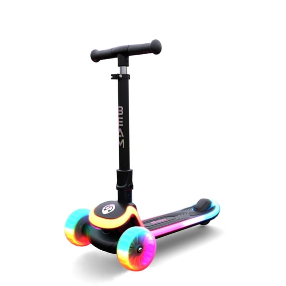 Melo Beam Kids 3-Wheel Light-Up Scooter with Adjustable Handlebar & Folding Design, Ages 3