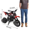 thumbnail image 2 of Kids Mini 50CC Gas Dirt Bike, 2 Stroke Ride on Bike with Off-Road Tire, Shocks, Pull Start, Oil Mixed Required, Support Up to 165lbs,Max Speed 20Mph, Age 8+, 2 of 7
