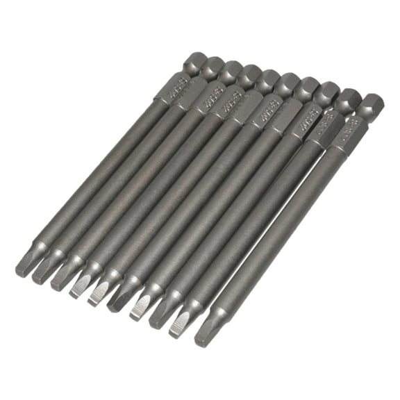 10Piece Set S2 Alloy Steel SQ2 Square Screwdriver Square Bit 1/4 Hex Shank Bits