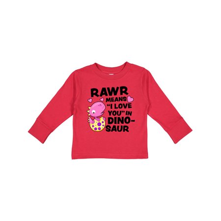 

Inktastic Rawr Means I Love You in Dinosaur Valentine in Pink Gift Toddler Toddler Girl Long Sleeve T-Shirt