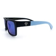 thumbnail image 5 of Rectangular Sunglasses for Men UV400 Polycarbonate Lens Lightweight Durable Frame Modern Everyday Style Black Blue Frame - Blue Mirror Lens, 5 of 7