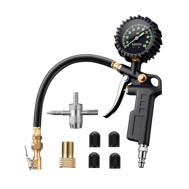 Inflador de manómetro de neumáticos AstroAI de 100 PSI con precisión