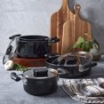 thumbnail image 3 of Denmark Tools for Cooks 7 Piece Ceramic Nonstick Aluminum Nesting Cookware Set Pots Pans, Black, 3 of 13