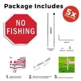 thumbnail image 3 of No Fishing (5 Pack) 10 inch X 10 inch Octagon Plastic Signs with Aluminum Mounting Stakes Weather Resistant UV Protected for Workplace Private Property and Construction Site Made in the, 3 of 8
