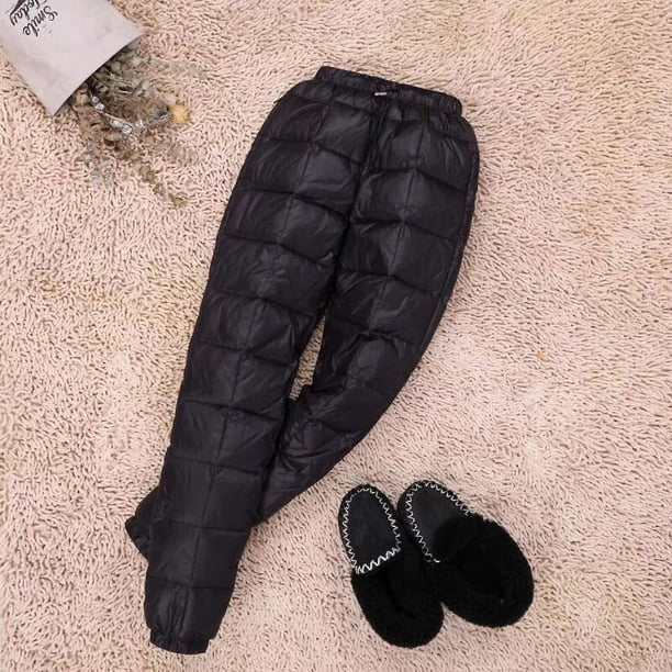 Winter Warm Utility Down Pants High Waisted Unisex Snow Trousers