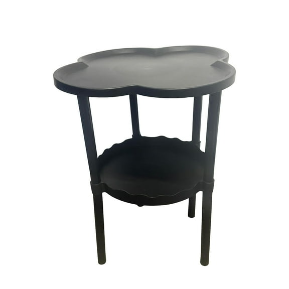 2-Tier Waterproof Side Table with Removable Tray - Small End Table for Indoor Outdoor Living Room, Bedroom, or Sofa Use
