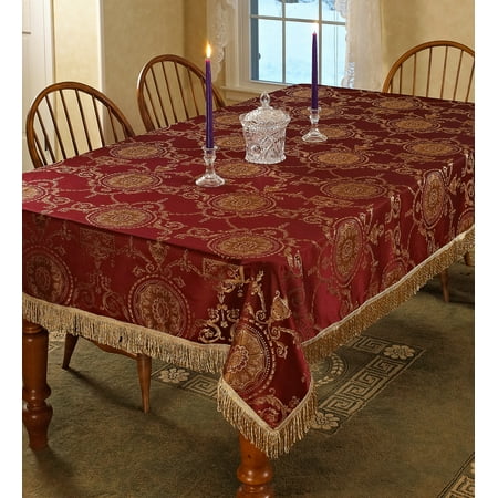 

Prestige Damask Design Tablecloth Burgundy 60 by 84 Oblong / Rectangle