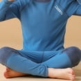 thumbnail image 3 of Yhong Kids Boys Girls Thermal Underwear Set Long Johns Base Layer Top with Pants Fall Winter Warm Blue 180, 3 of 6
