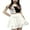 White, variant on Lnzyyephy Women High Waist Gothic Punk Mini Skirts, Ladies Cross Pattern Mini Pleated Skirt