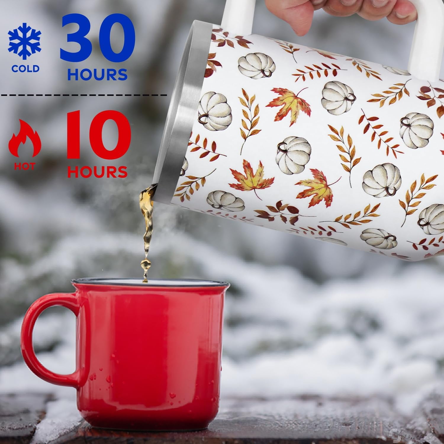Christmas Tumbler with Handle and Straw Lid 40 oz,Cute Christmas Gifts for Women Xmas Lights Snowflakes Vacuum Insulated Leak Proof Tumbler,Winter Holiday Accessories Stainless Steel Coffee Cup Mug