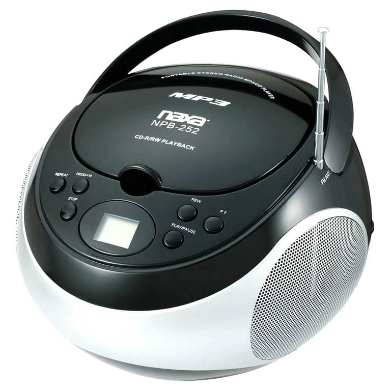 Naxa MP3 CD Radio Boombox, Black, NPB252BK - Walmart.com