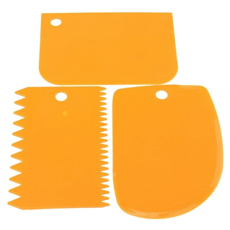 

3 pcs plastic dough scraper Icing Fondant Cake Decorating Baking Pastry Tools Simply Smooth Jagged Edge Spatulas Cutters