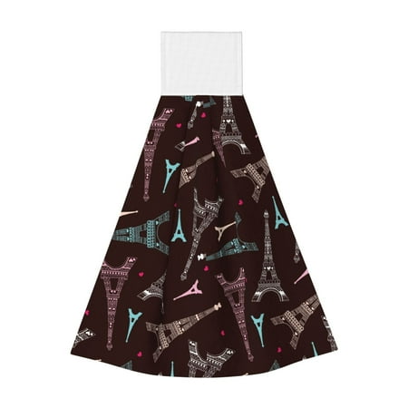 

Ocsxa Eiffel Tower for Hand Towels Hand Wipes with Velcro Soft and Fast Absorbent Hanging Towels Reusable Cleaning Cloth for Kitchen/Bathroom/Laundryroom 14x18In