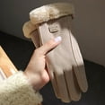 thumbnail image 1 of Guantes de montar cálidos de invierno para mujer, forrados con vellón, gruesos, a prueba de frío, a prueba de viento, pantalla táctil, moda de invierno, duraderos, 1 of 3