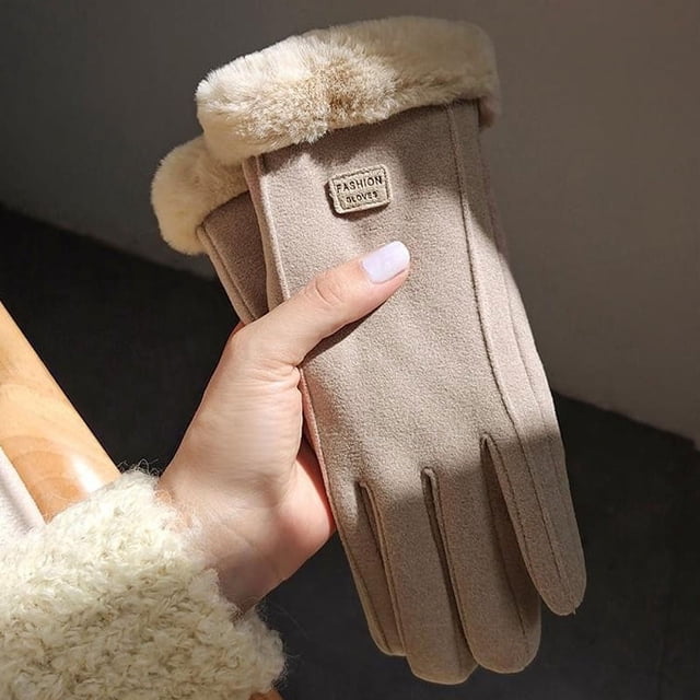 Guantes de montar cálidos de invierno para mujer, forrados con vellón, gruesos, a prueba de frío, a prueba de viento, pantalla táctil, moda de invierno, duraderos