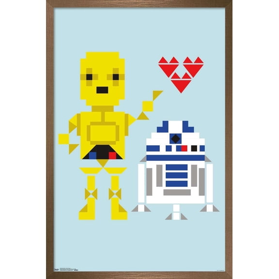 Star Wars: Saga - Droids Hearts Wall Poster, 22.375" x 34", Framed