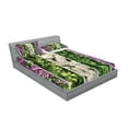 thumbnail image 2 of Ambesonne Flower Fitted Sheet & Pillow Sham Set, Blooming Bouquet Romance, Queen, Green Violet, 2 of 2