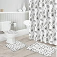 thumbnail image 3 of FMSHPON Elegant Plant 4 Piece Bathroom Set Shower Curtain Bath Rug Contour Mat and Toilet Lid Cover, 3 of 8