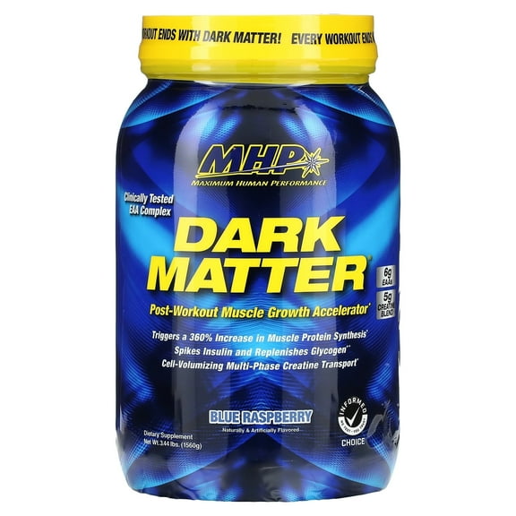 MHP Dark Matter Post‑Workout Recovery Accelerator – 48 g WaxiMAX® Carbs, 6 g EAAs, 5 g Multi‑Phase Creatine (Blue Raspberry, 20 Servings)
