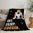 thumbnail image 6 of Soccer Blanket Plush Cozy Sports Throw Blankets for Girls Boys Women Men Kids Flannel Fleece Ultra Soft Fuzzy Party Blanket Gifts for Bed Couch Sofa 80"X60", 6 of 6