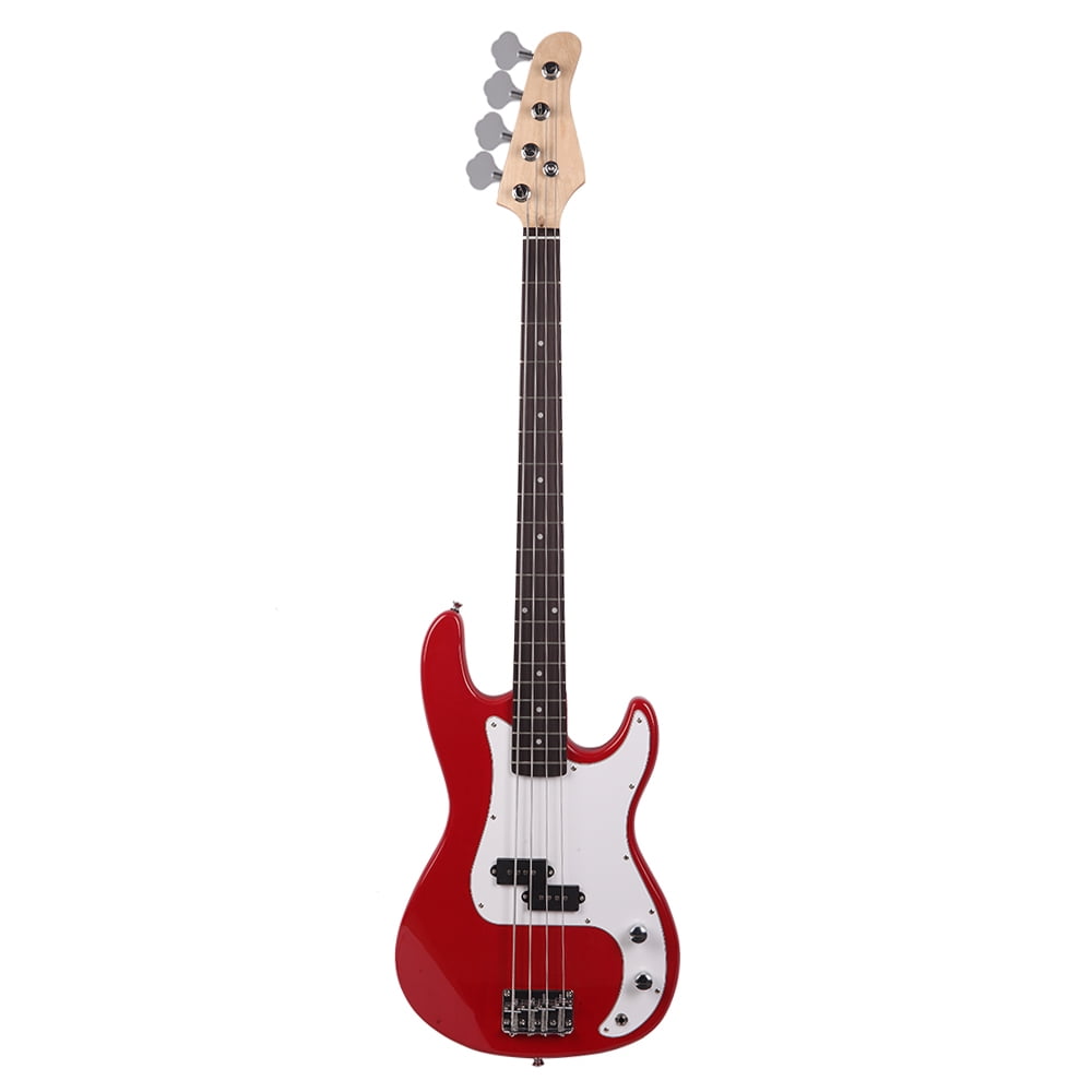 IB Electric Bass Guitar; Exquisite Burning-Fire-Style Basswood Electric Bass Guitar Bass Guitars Set With Power Line & Wrench Tool; Used For Beginners & Professionals; Burlywood Color 
