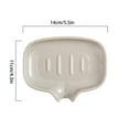 thumbnail image 3 of Ceramic Soap Holder, U-shaped Water Outlet Design Soap Dishes, Porcelain Soap Saver, Solid Color Soap Tray, For Bathroom Kitchen-Khaki, 3 of 8