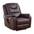 thumbnail image 2 of MAYEERTY Zero Gravity Recliner Chair with Air Massage, Heating, Phone Holder and Lift Assist, Faux Leather Brown, 2 of 7
