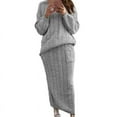 thumbnail image 2 of GERsome Womens Sweater Sets Winter Chunky Cable Knit 2 Piece Outfits Sweater Skirt Set, 2 of 9