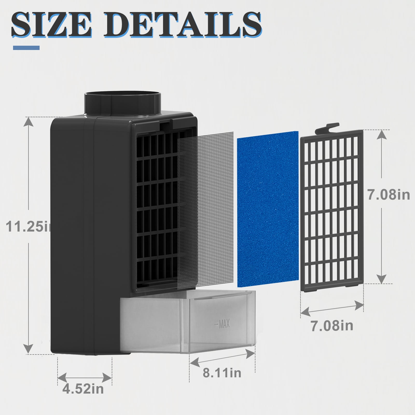 TUOOWO 3 in 1 Indoor Dryer Vent Kit - Dryer Vent Screen Filter Bucket Box for Electric Dryer Inside Use, with 4 Pieces Filters - Black